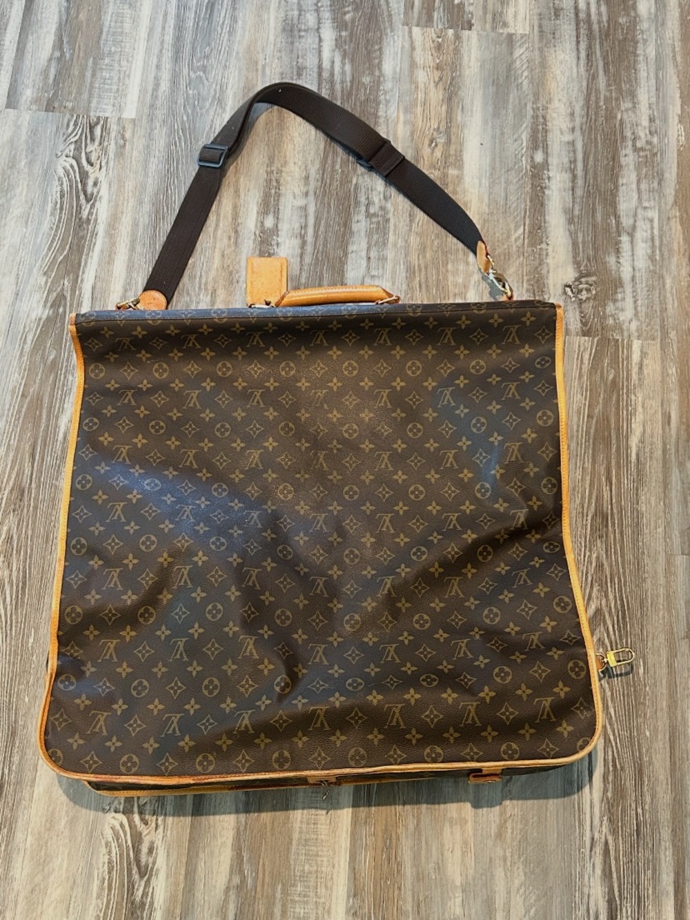 Louis Vuitton Monogram Canvas Garment Bag in Brown with Tan Trim